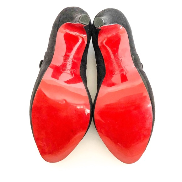 NWOT{CHRISTIAN LOUBOUTIN} Black Suede Booties - Picture 5 of 8